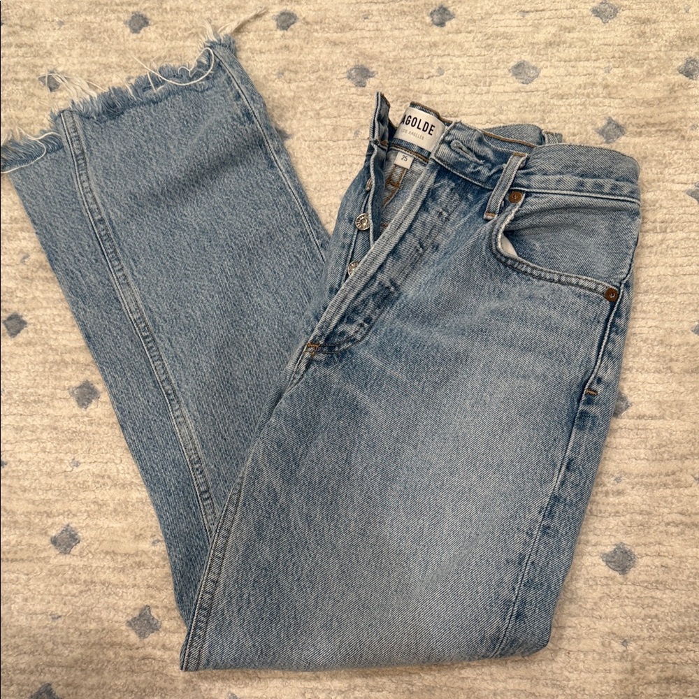 Agolde Light Blue Straight Leg Jeans